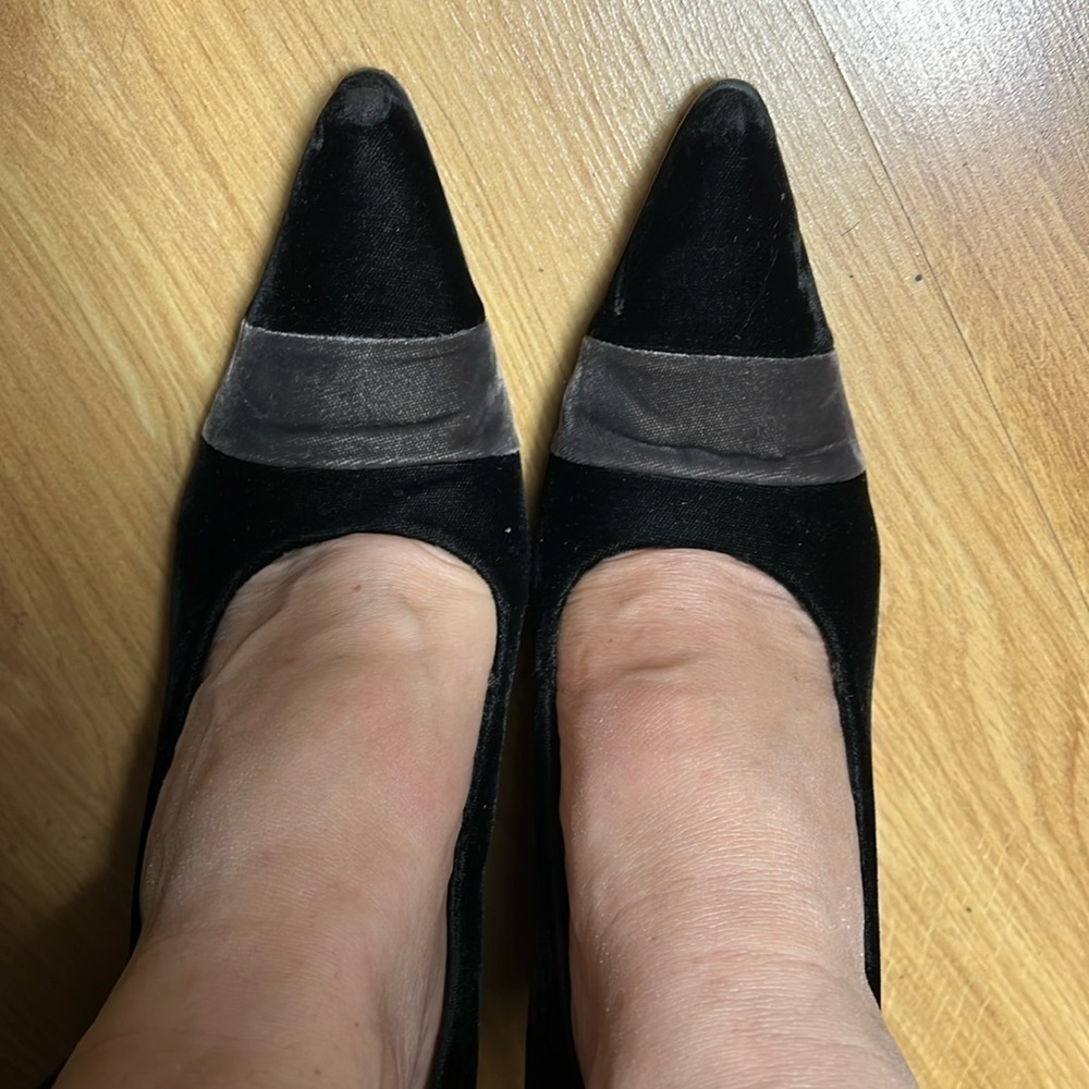 Prada Sz 40 US 10 Grey Crushed Velvet Pumps - Picture 14 of 16